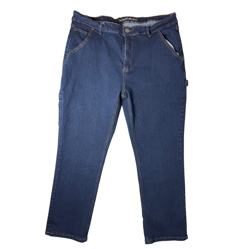 Articles of Society Mens Carpenter Jeans Blue Straight Leg 36x30 AMSR205CT